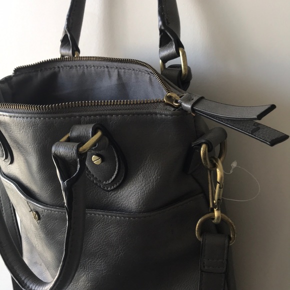 Merona Gray Cuir Leather Handbag - Picture 3 of 10